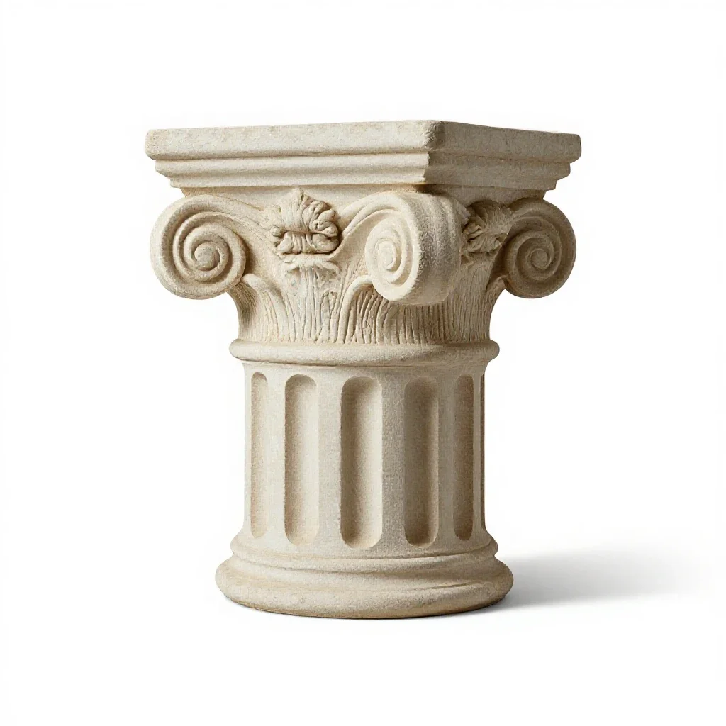 Corinthian column capital isolated on a white background