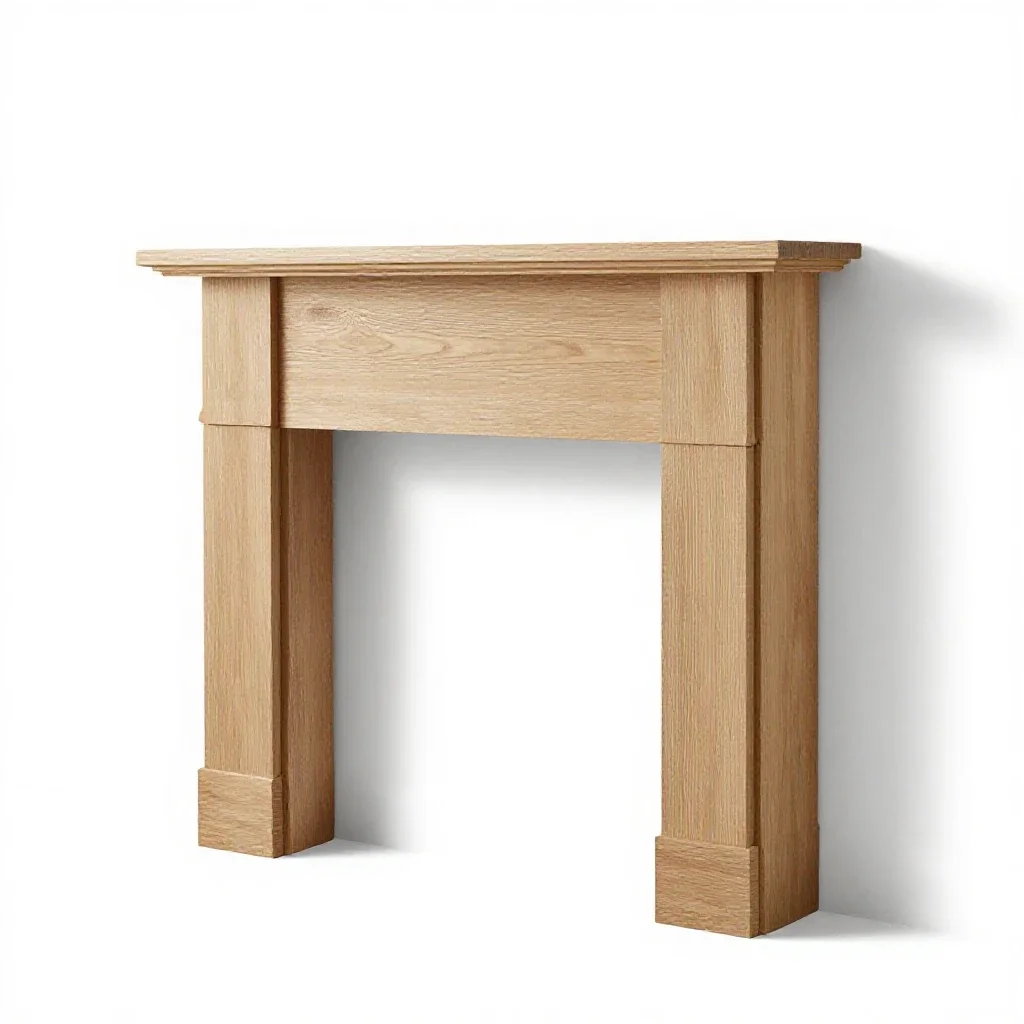Fireplace mantel isolated on a white background