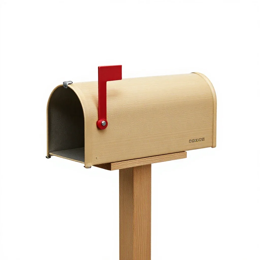 Mailbox on a post isolated on a white background