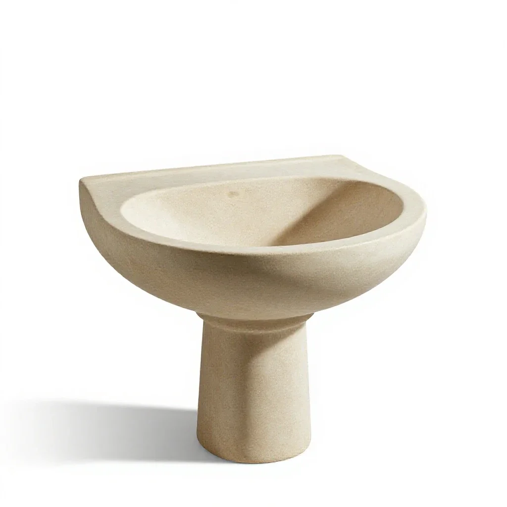 Pedestal sink isolated on a white background