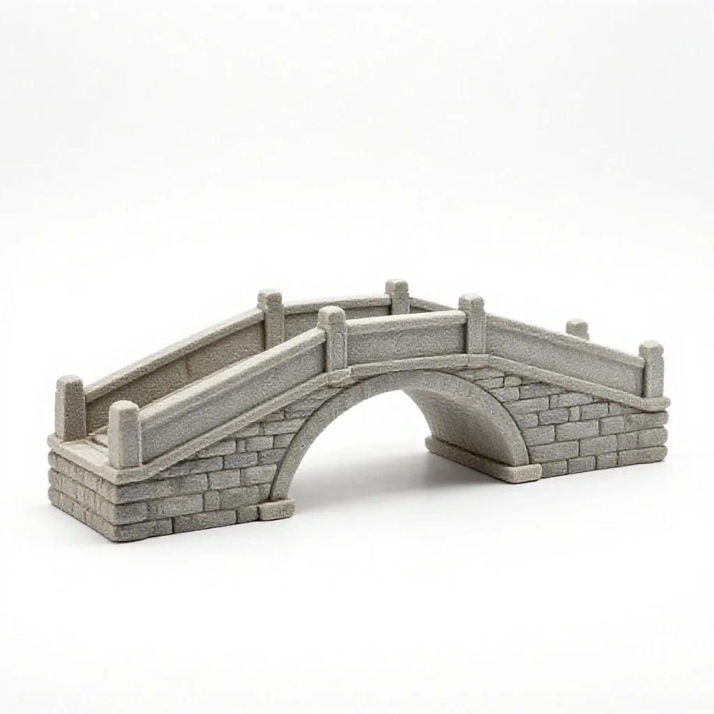 Stone bridge model isolated on a white background