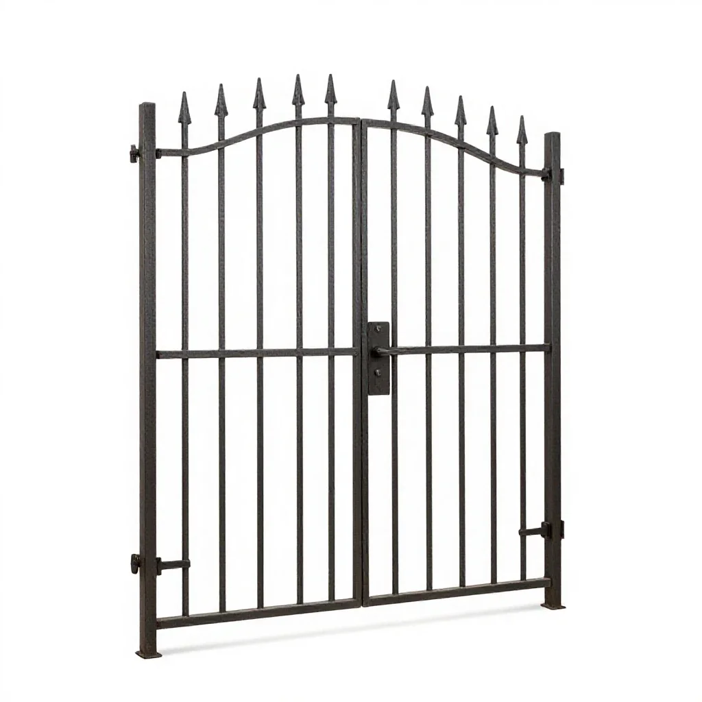 Wrought iron gate isolated on a white background