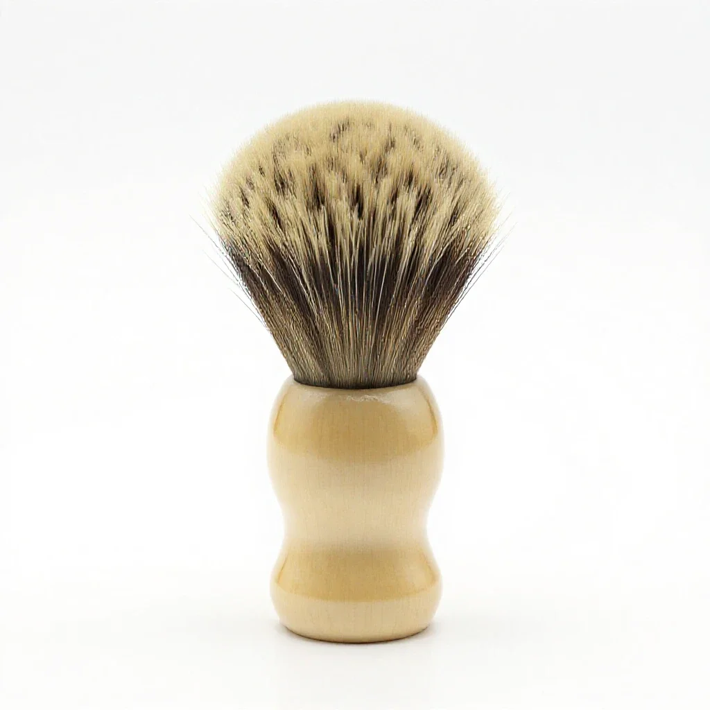 Badger shaving brush isolated on a white background