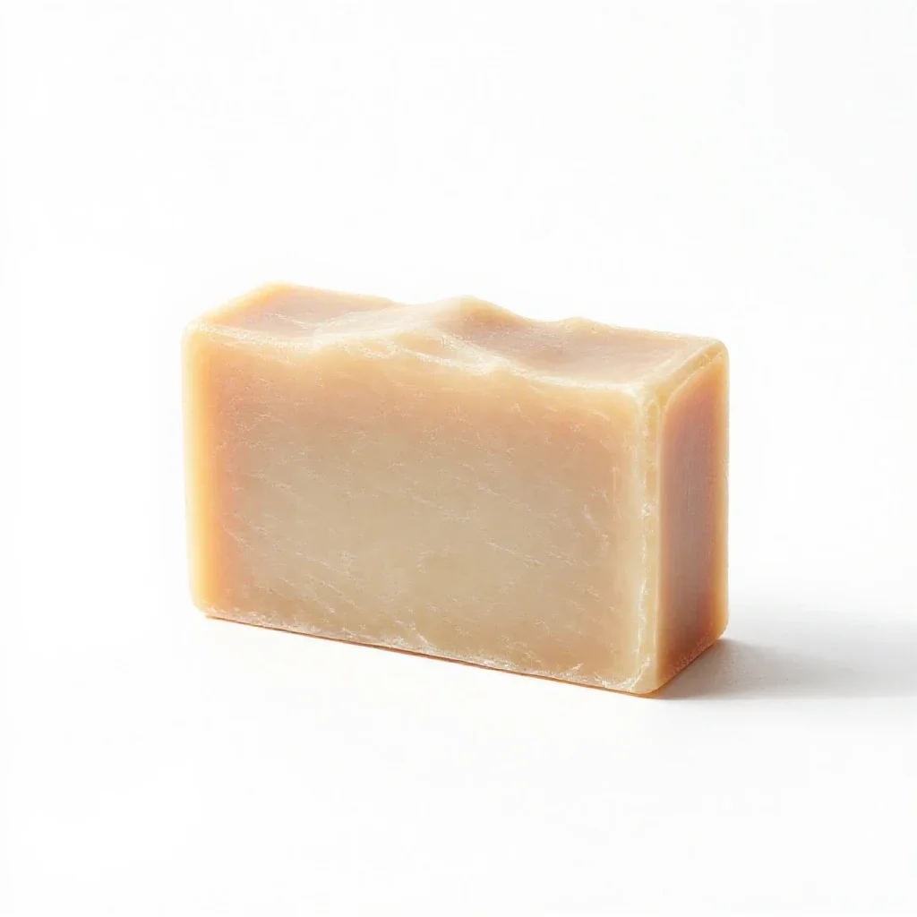 Bar of handmade soap isolated on a white background