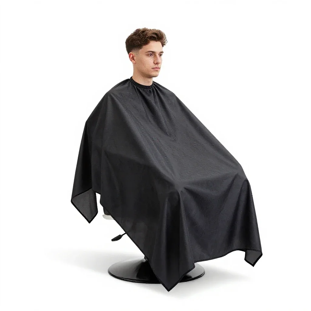 Barber cape folded isolated on a white background