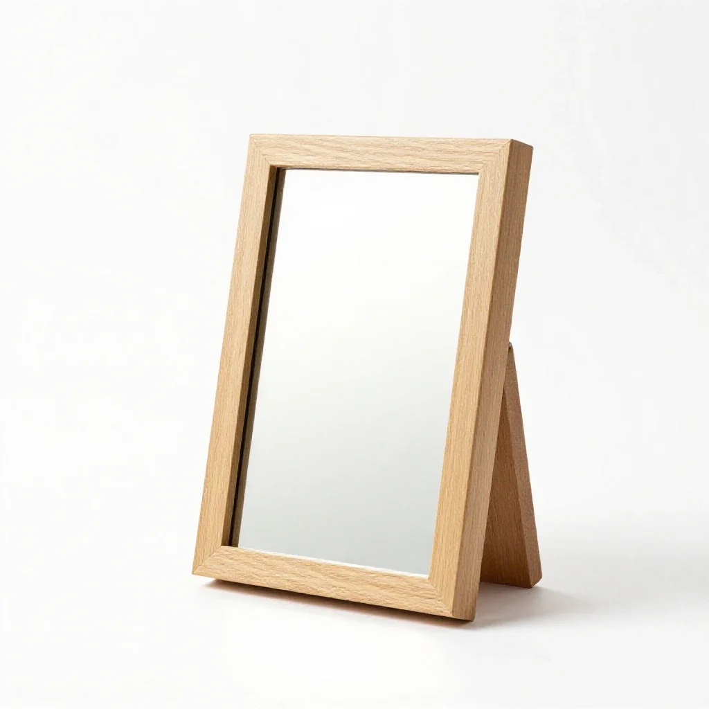 Compact mirror open isolated on a white background