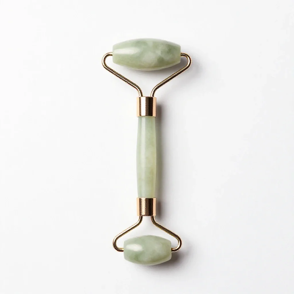 Jade facial roller isolated on a white background
