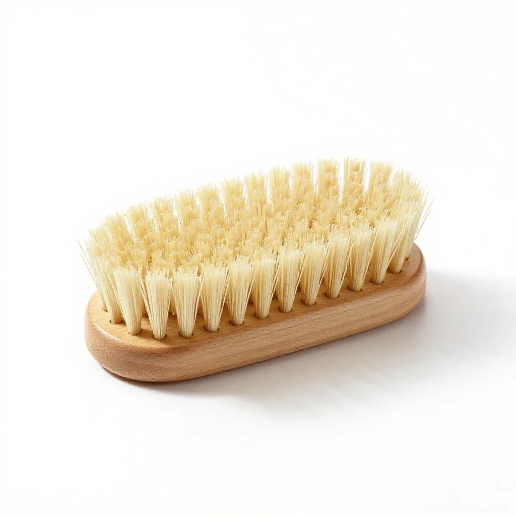 Natural bristle body brush isolated on a white background