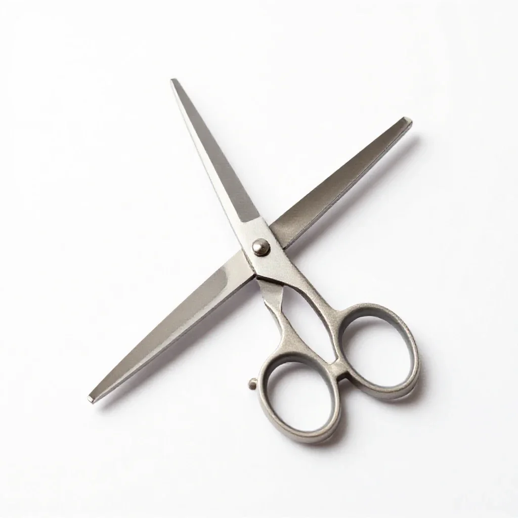 Pair of grooming scissors isolated on a white background