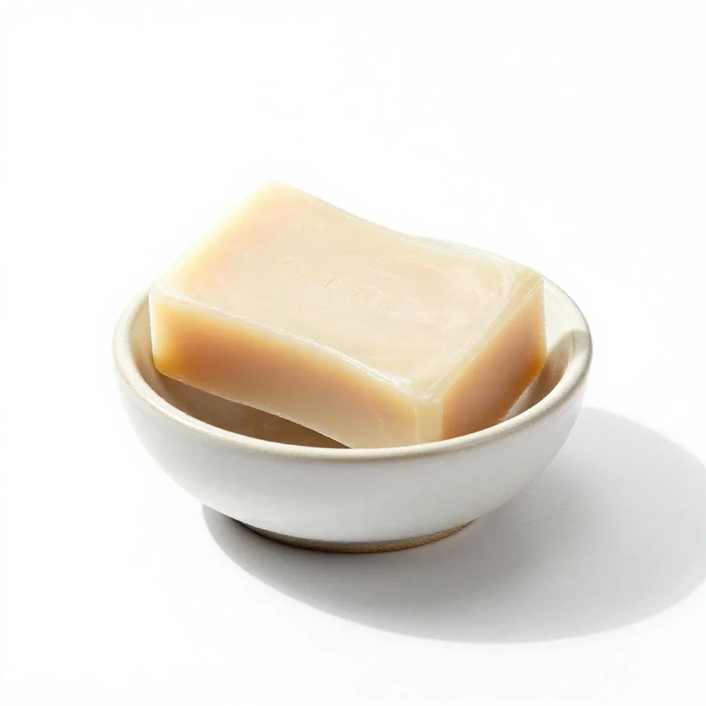Shaving soap in a bowl isolated on a white background