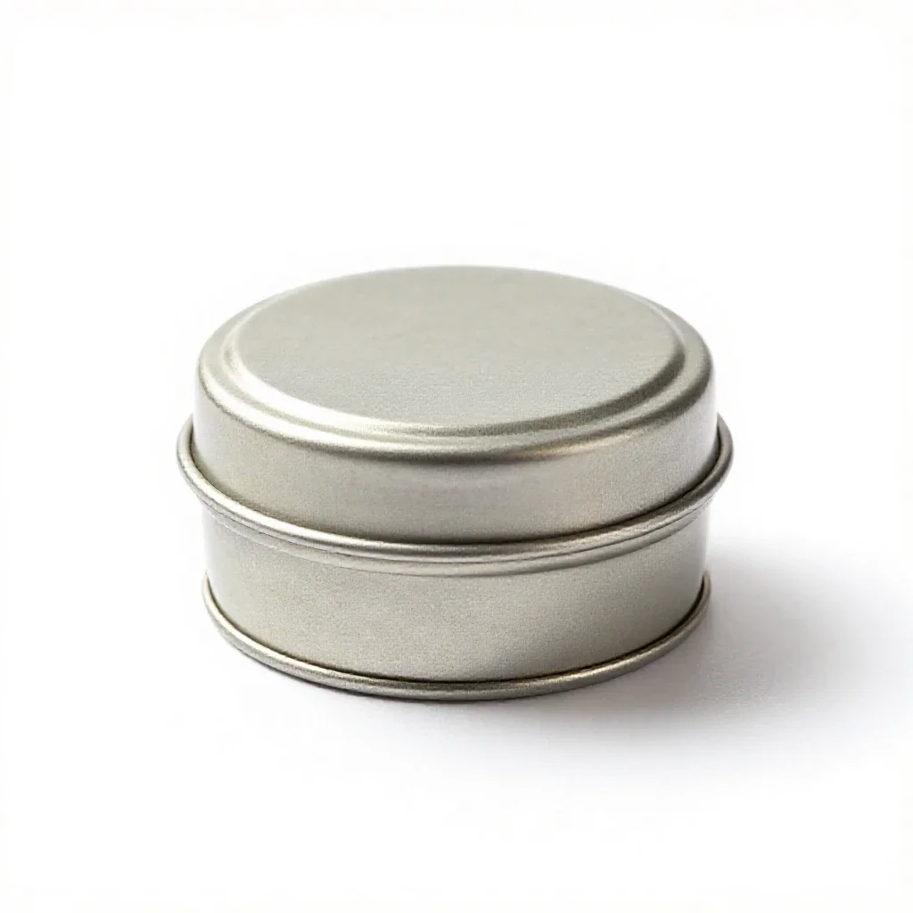 Solid perfume tin isolated on a white background