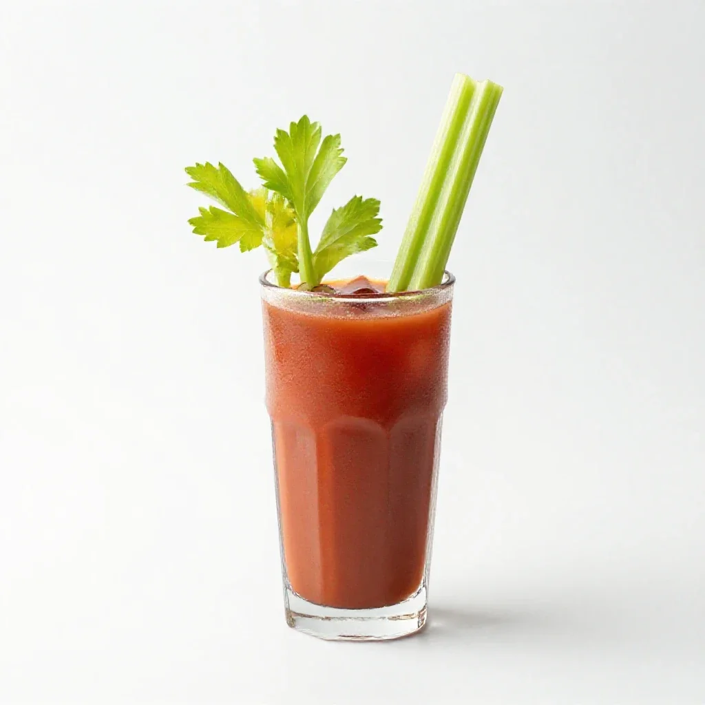 Bloody mary with a celery stalk isolated on a white background