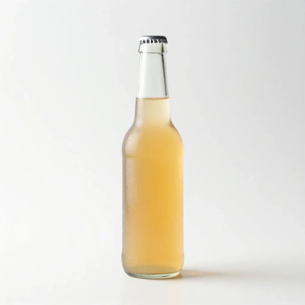 Bottle of kombucha isolated on a white background