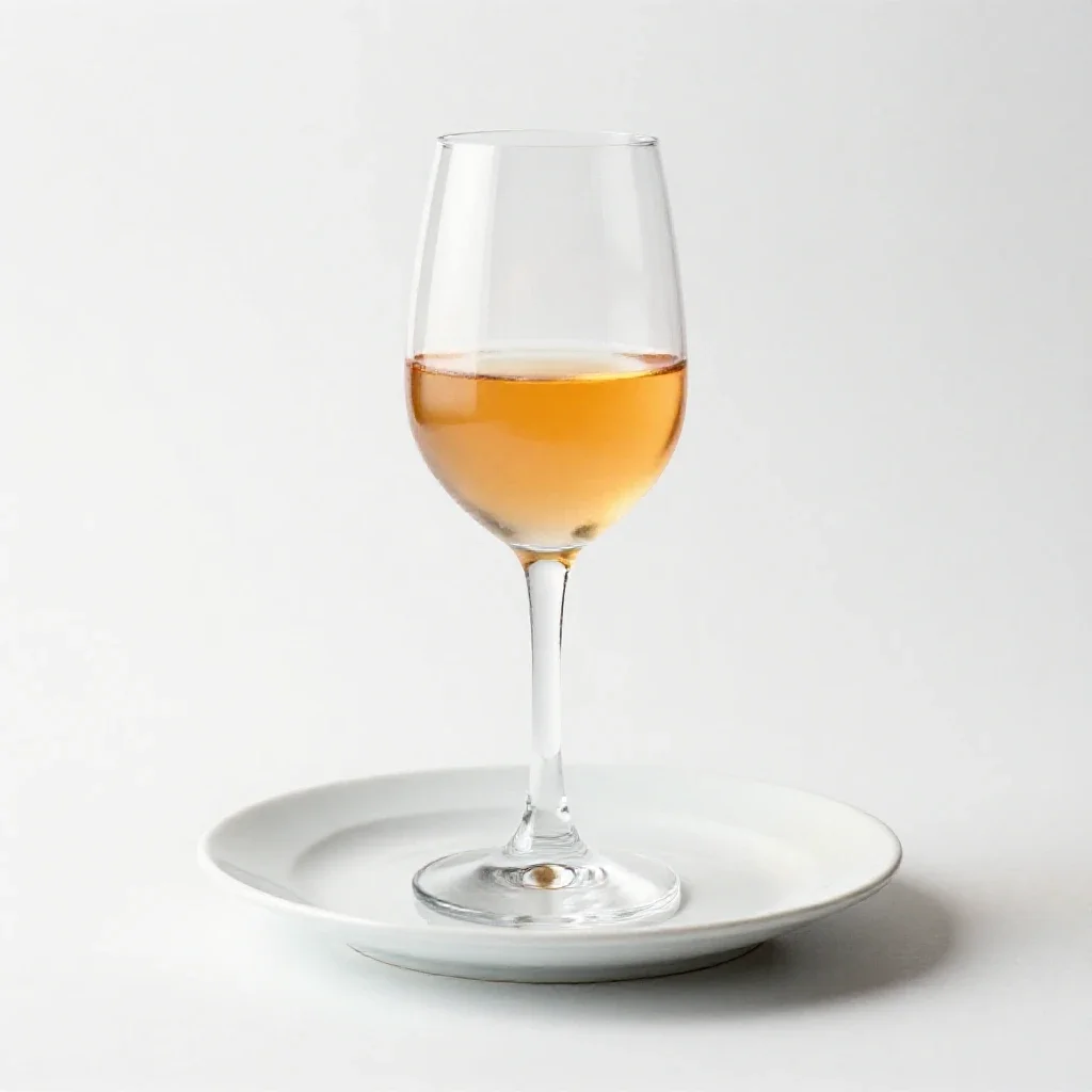 Glass of natural orange wine isolated on a white background