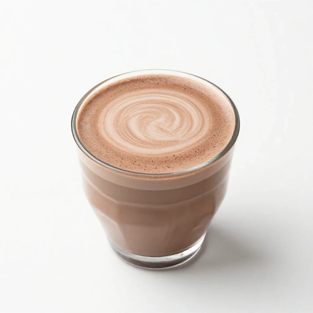 Hot chocolate with cream isolated on a white background