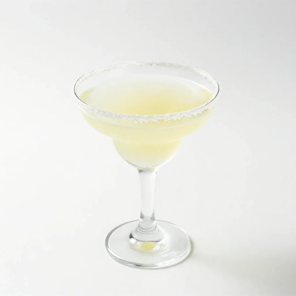 Margarita with a salt rim isolated on a white background
