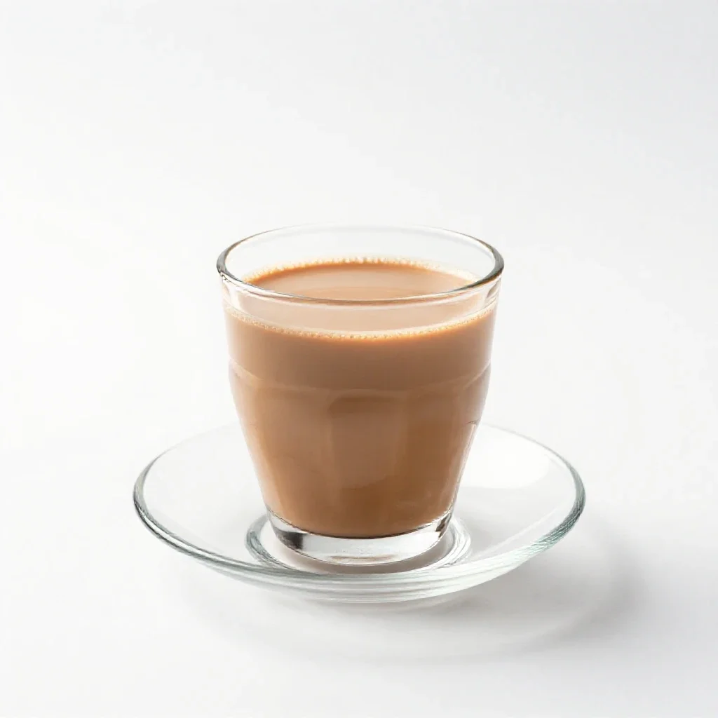Masala chai in a glass isolated on a white background