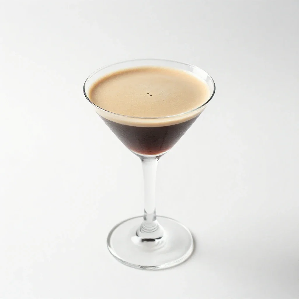 Espresso martini with crema isolated on a white background