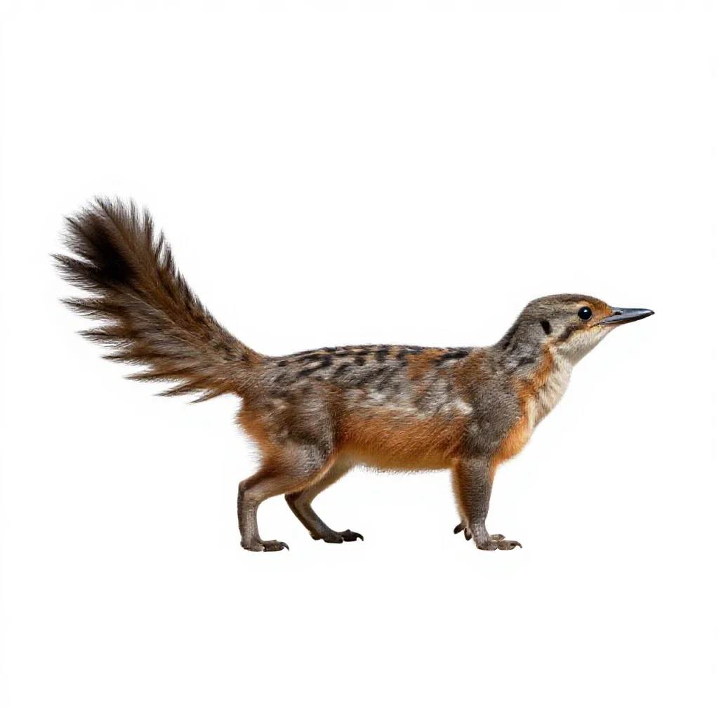 Fantail with its tail spread isolated on a white background