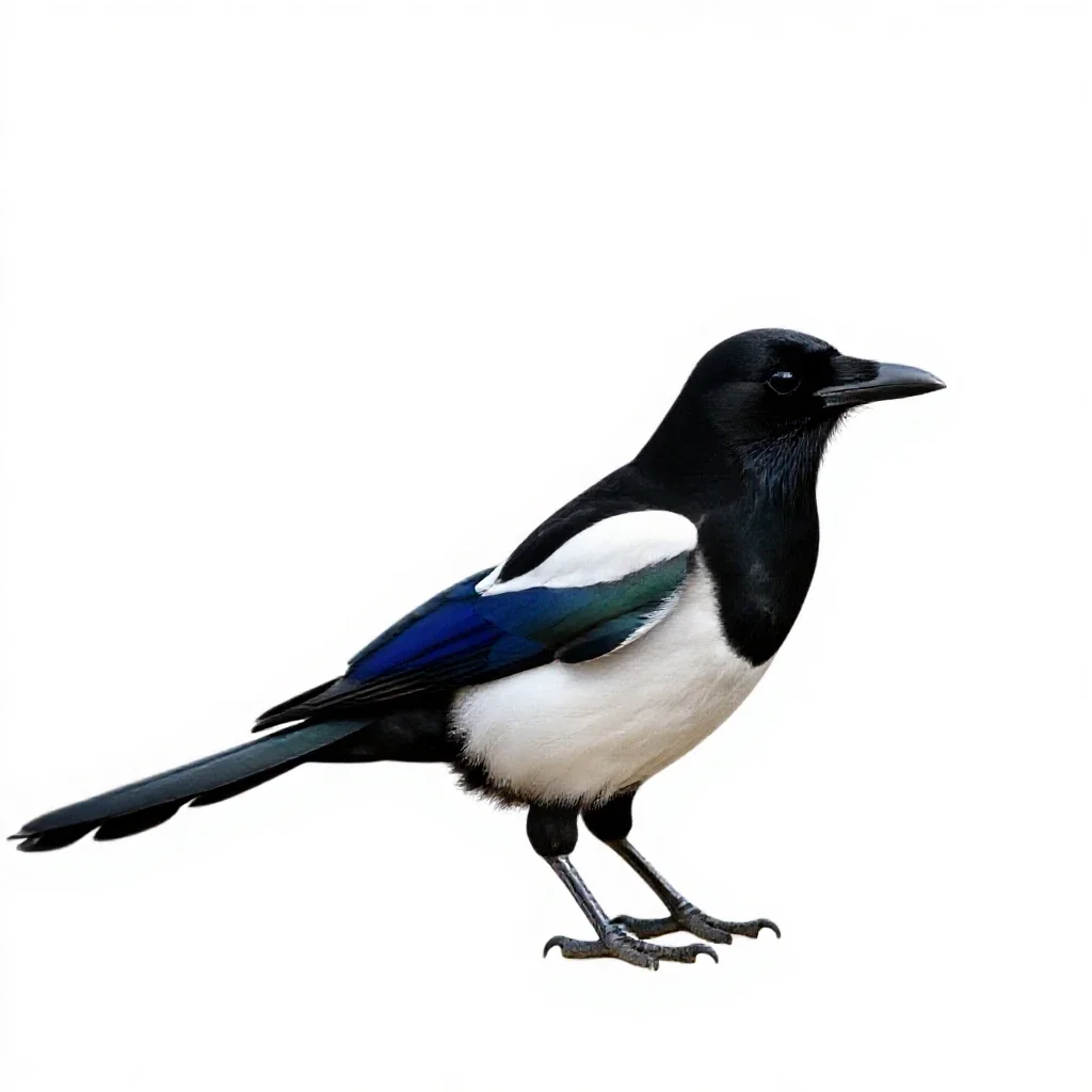 Magpie isolated on a white background