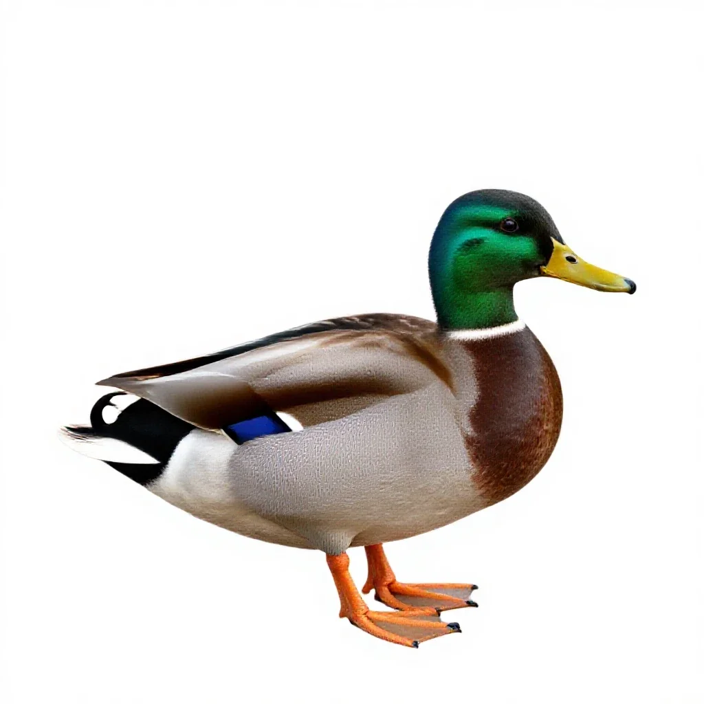 Mallard duck isolated on a white background