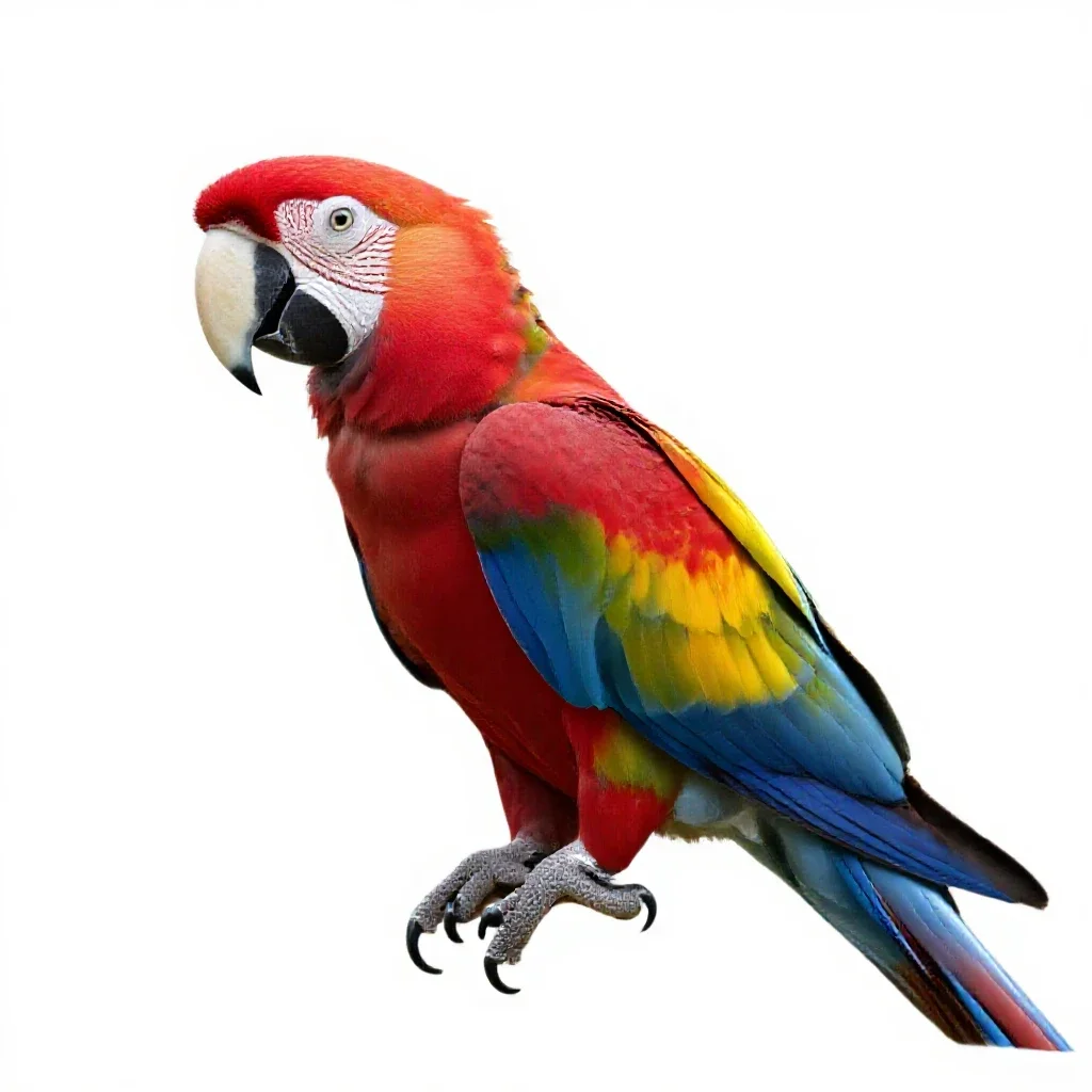 Scarlet macaw isolated on a white background