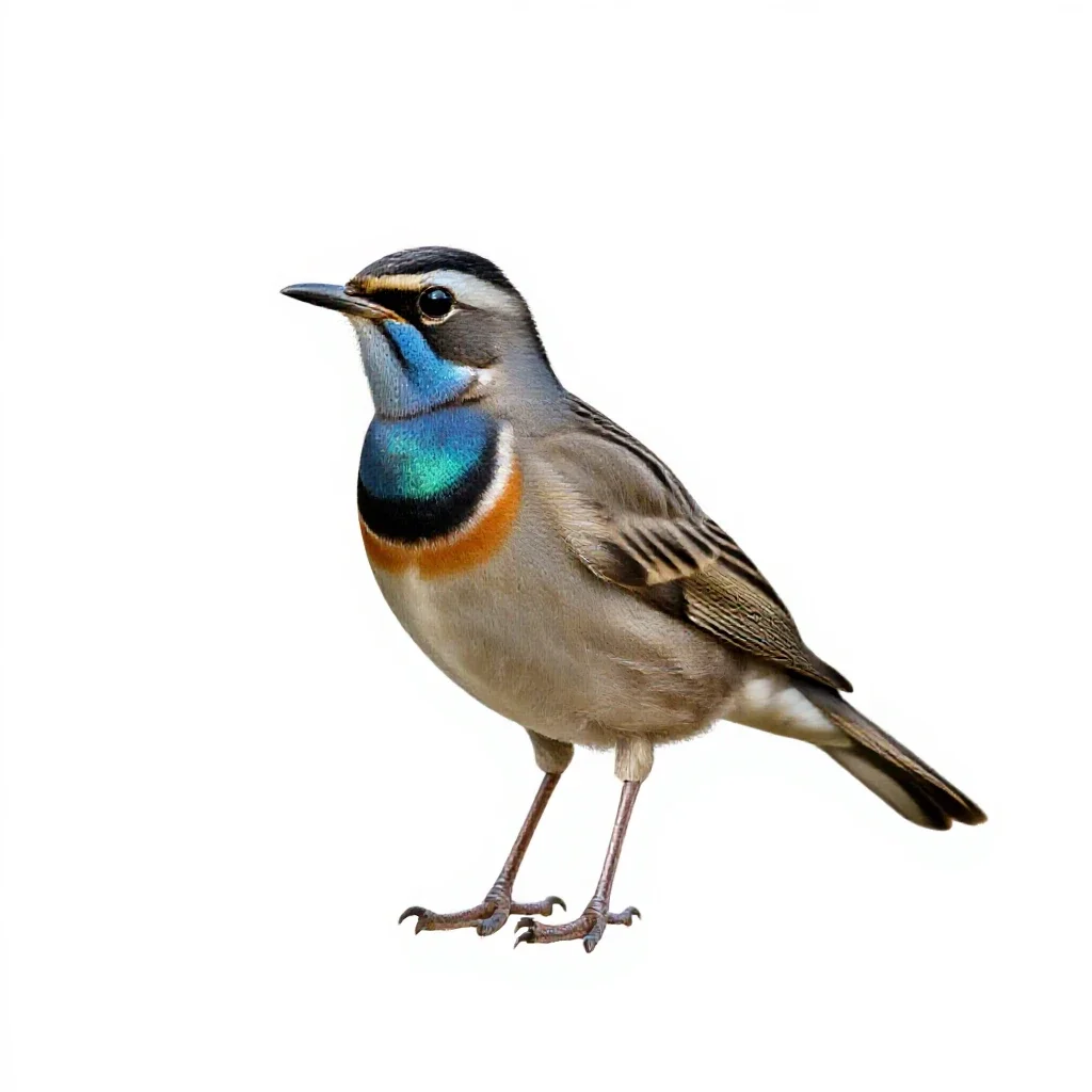 Tui with an iridescent throat isolated on a white background