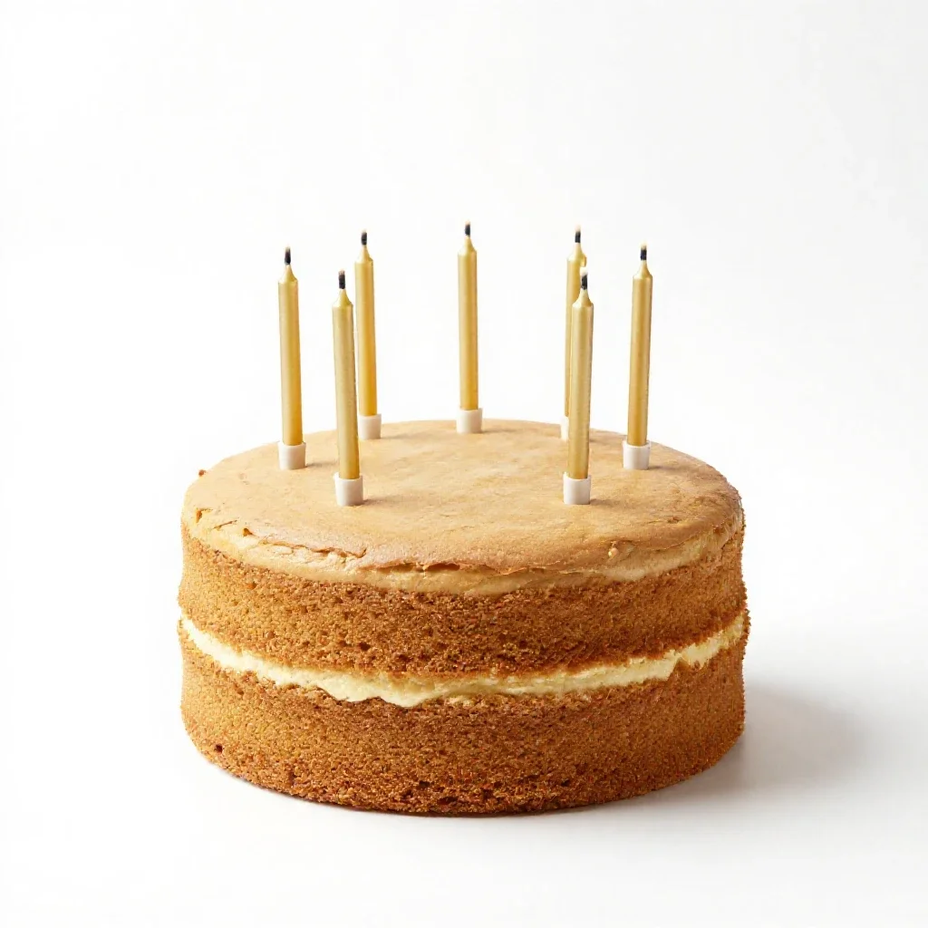 Birthday cake with candles isolated on a white background