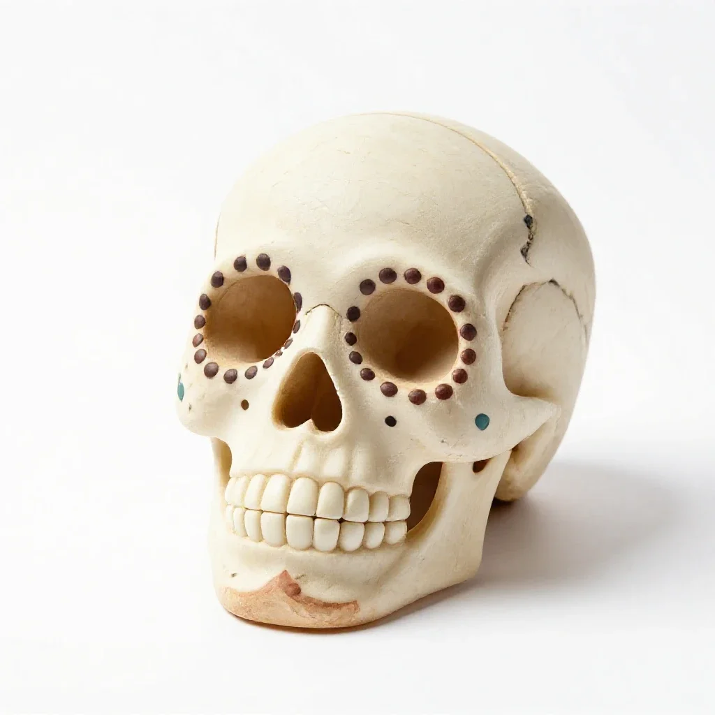 Day of the dead sugar skull isolated on a white background