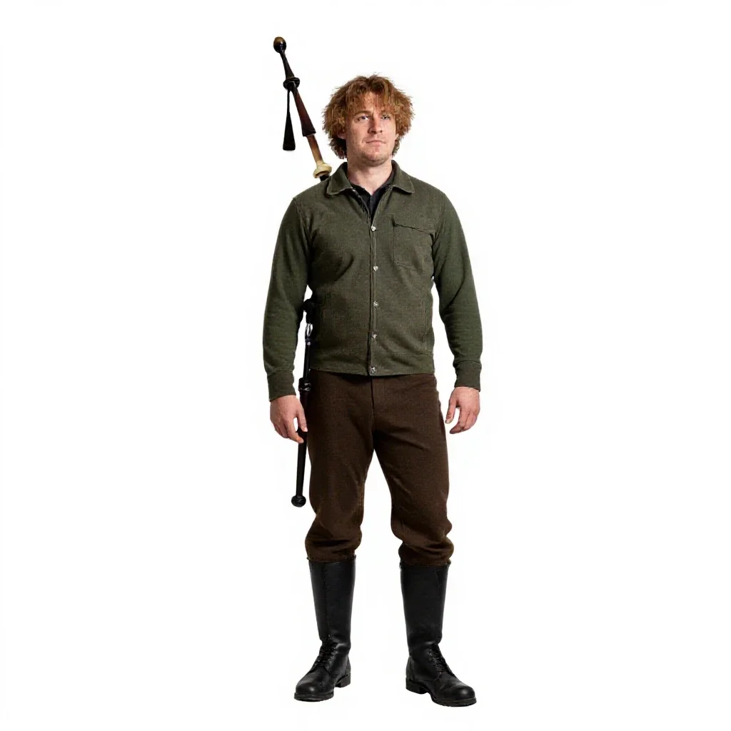 Highland piper isolated on a white background