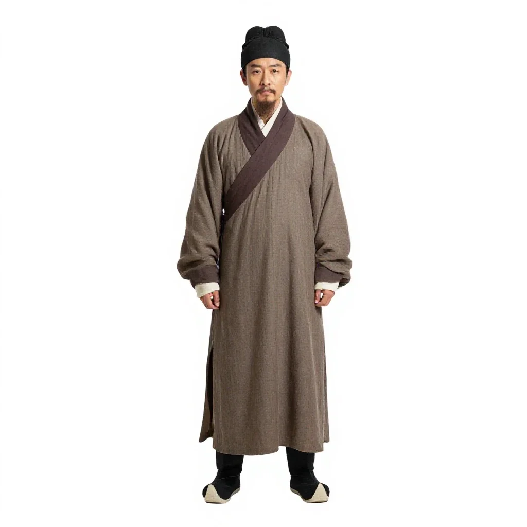Ming dynasty scholar isolated on a white background
