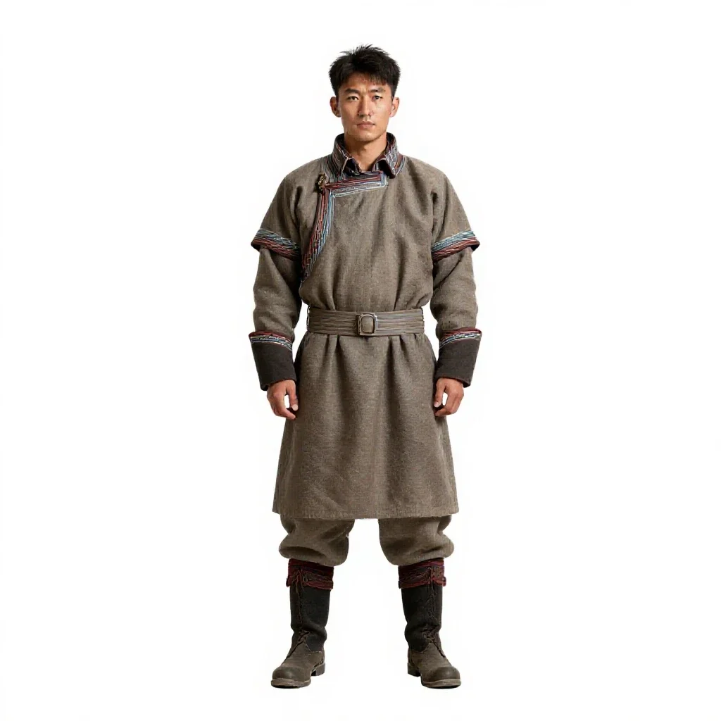 Mongolian horse archer isolated on a white background
