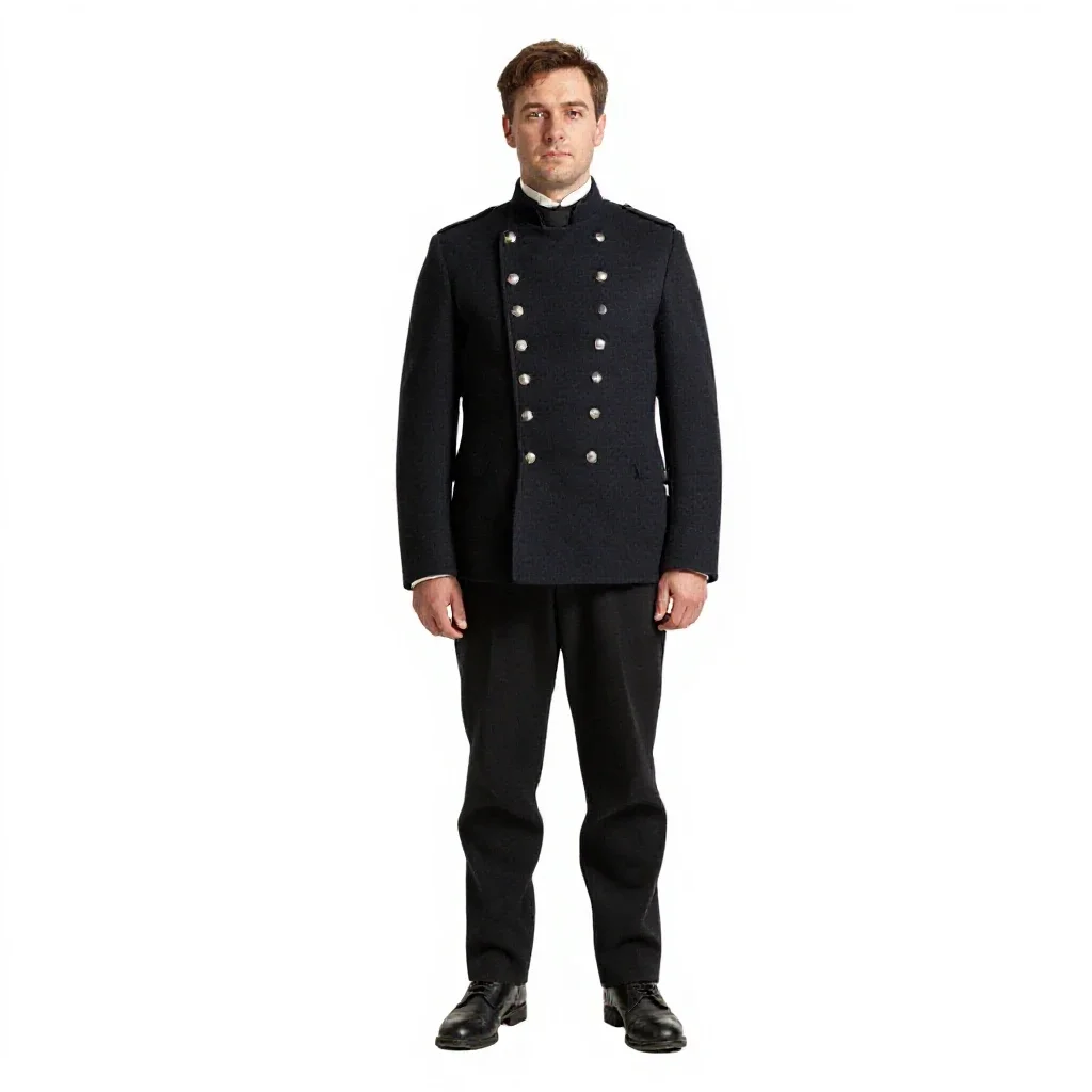 Victorian railway guard isolated on a white background