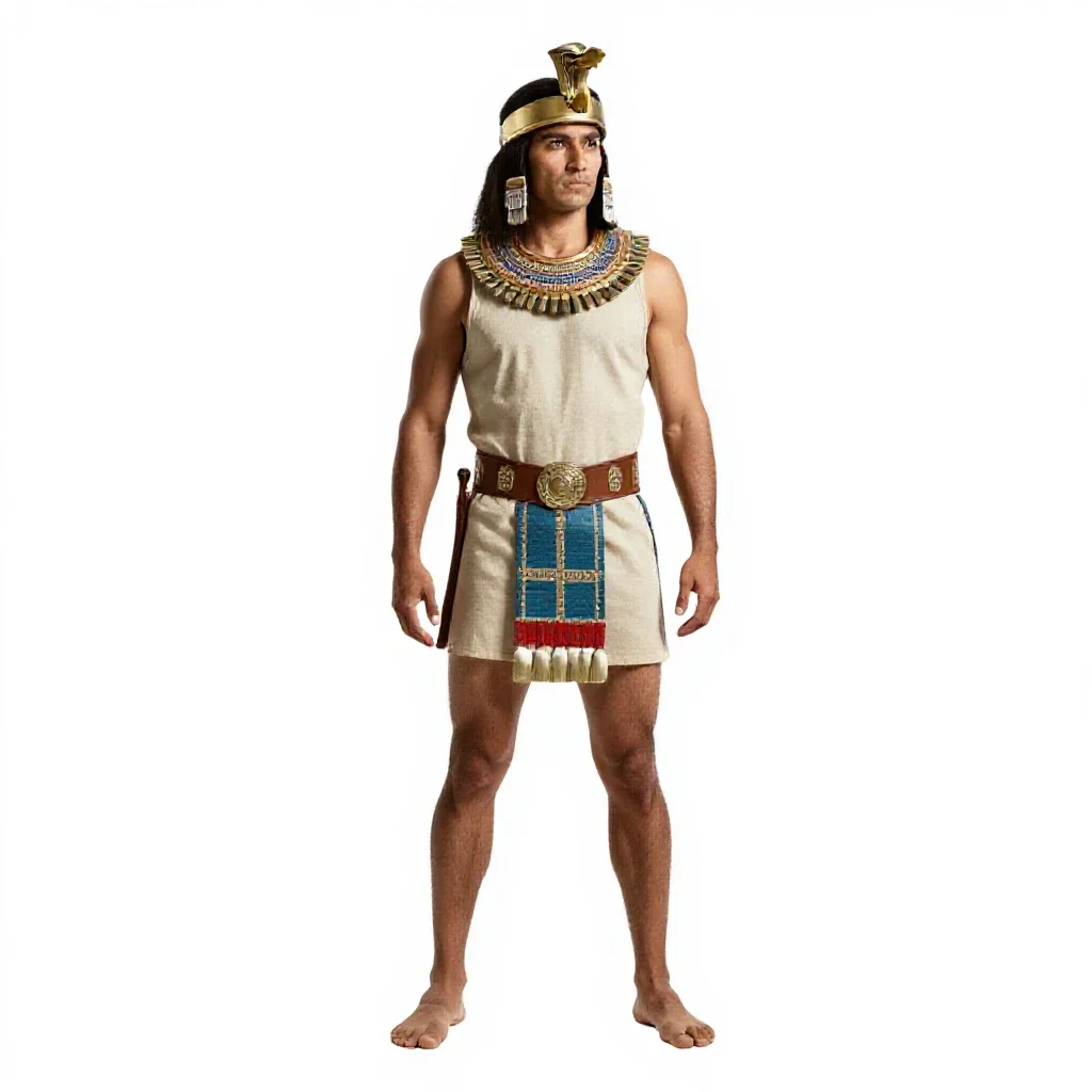 Aztec eagle warrior isolated on a white background