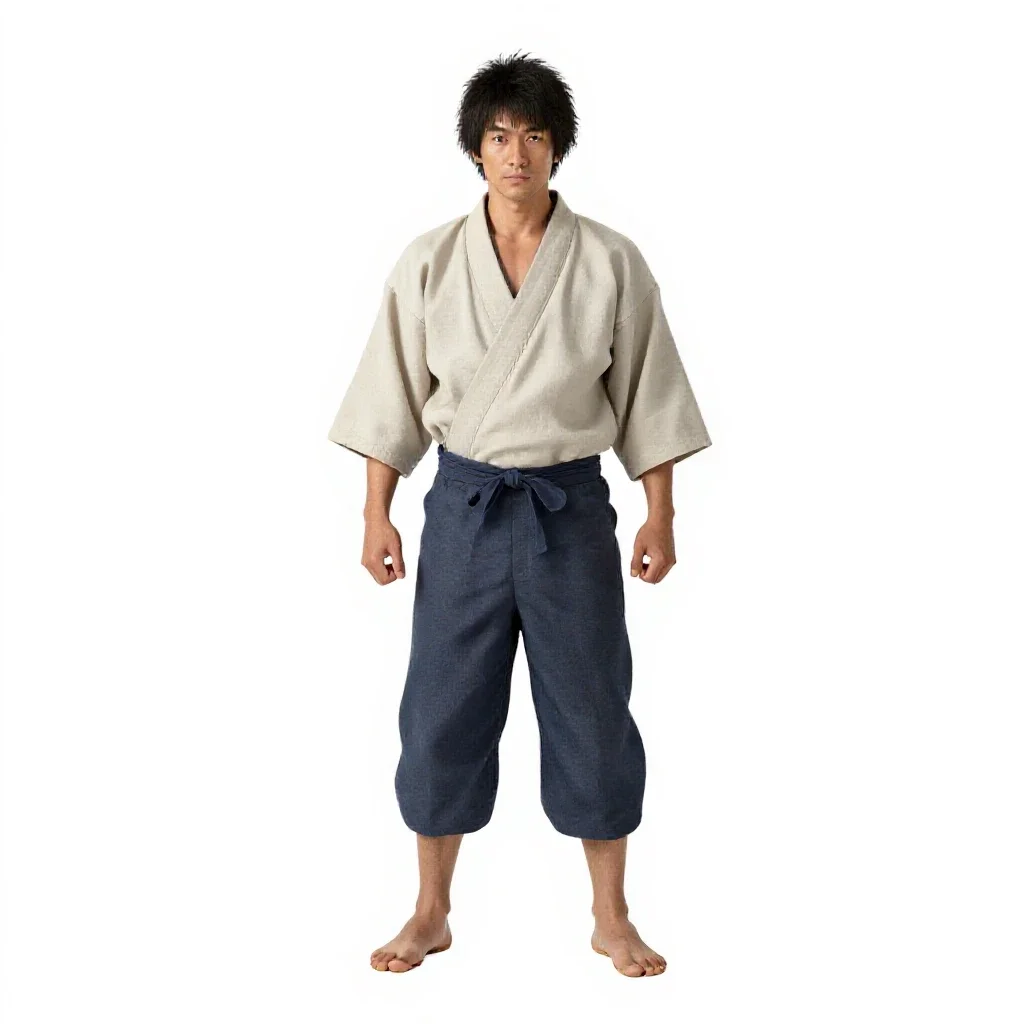 Edo period fishmonger isolated on a white background