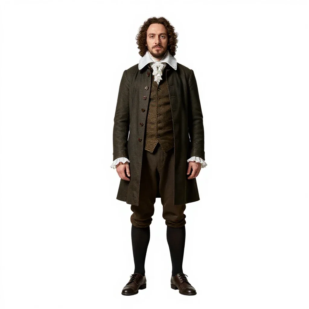 Elizabethan playwright isolated on a white background