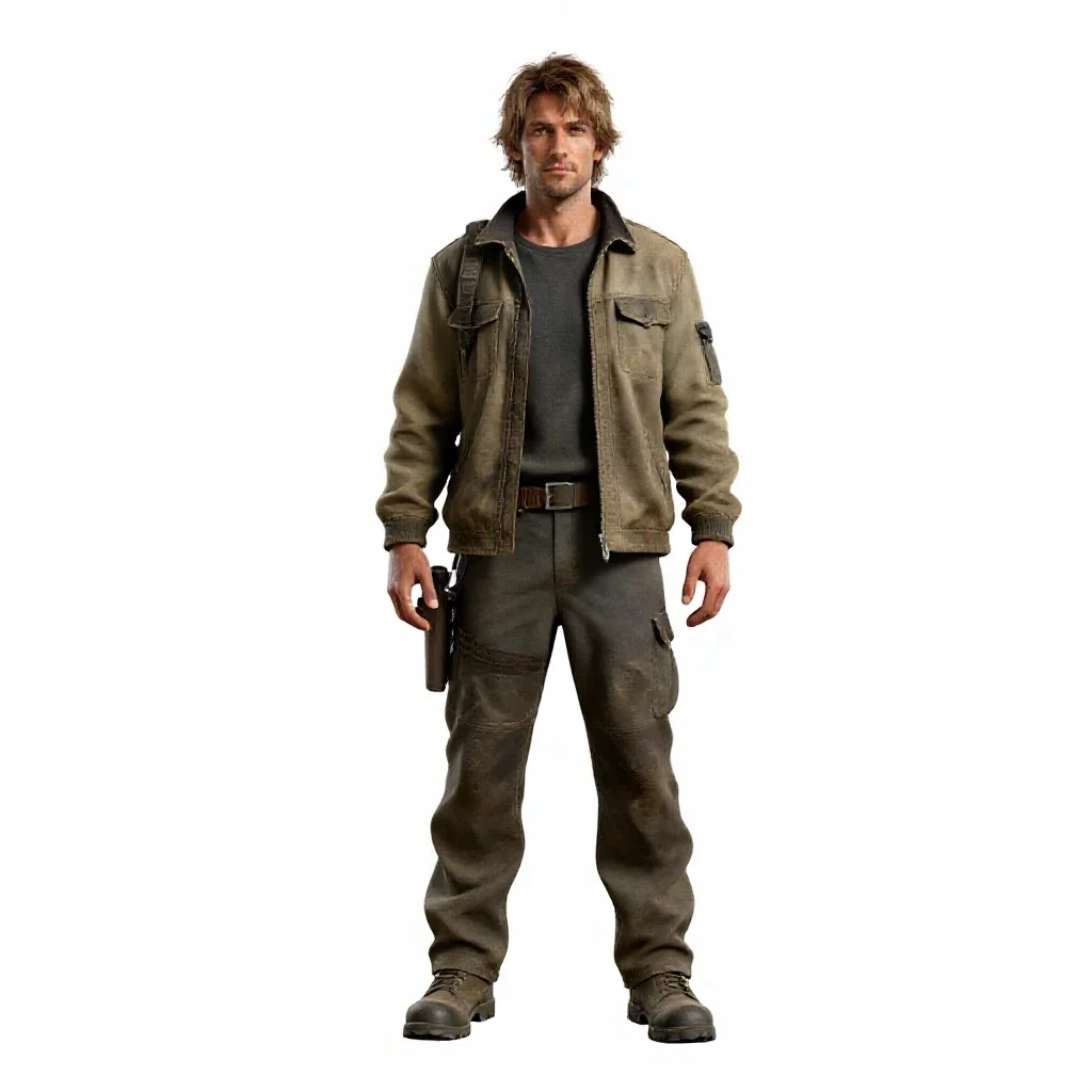 Dust-worn scavenger isolated on a white background