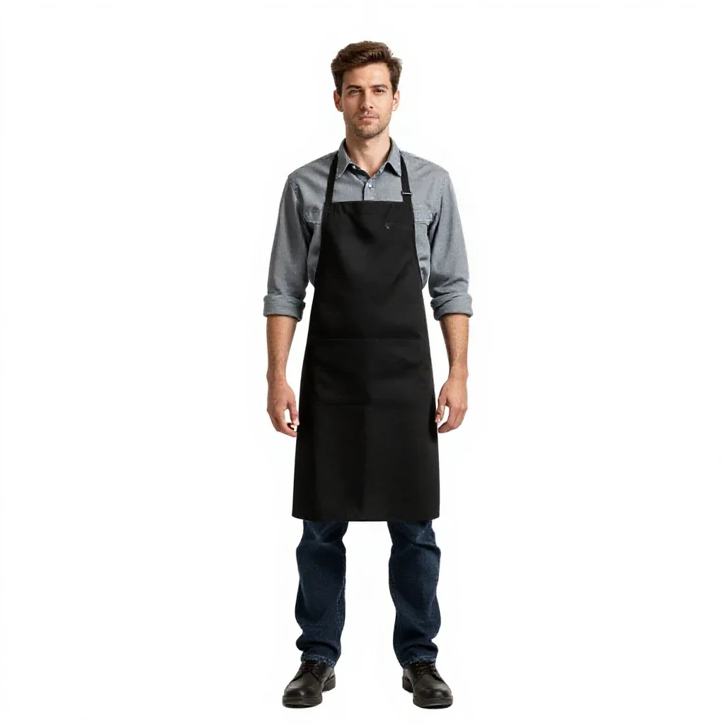 Starship cook in a galley apron isolated on a white background