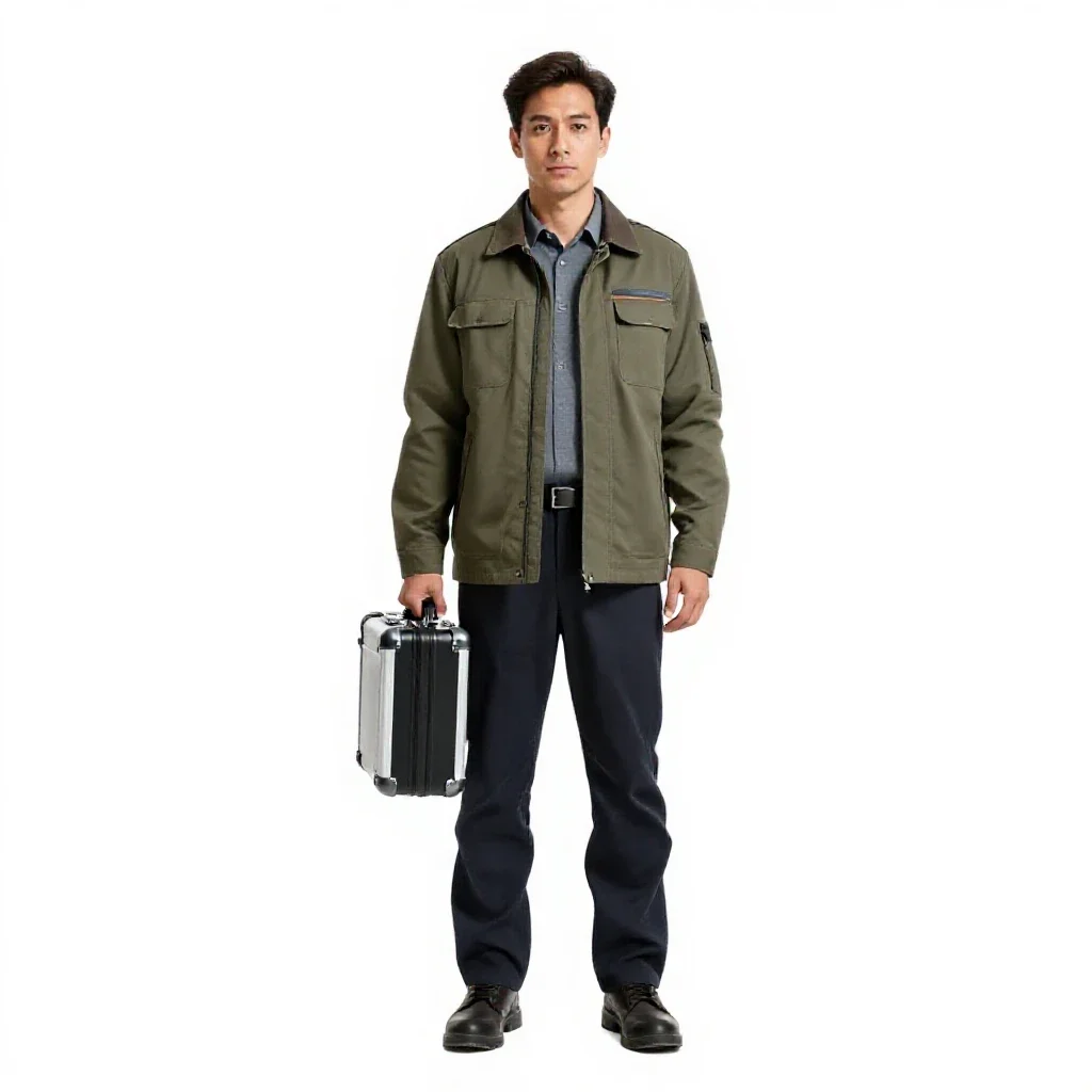 Time courier with a sealed case isolated on a white background