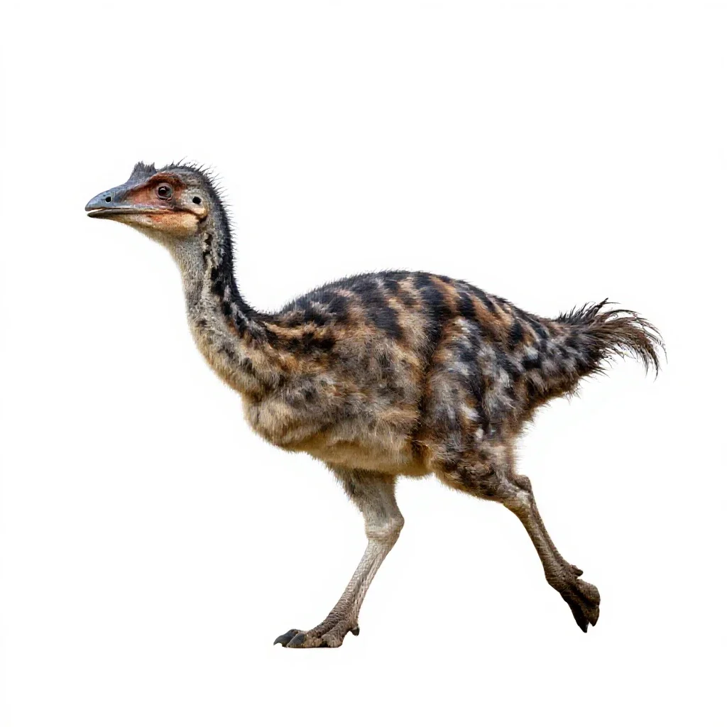 Gallimimus running isolated on a white background