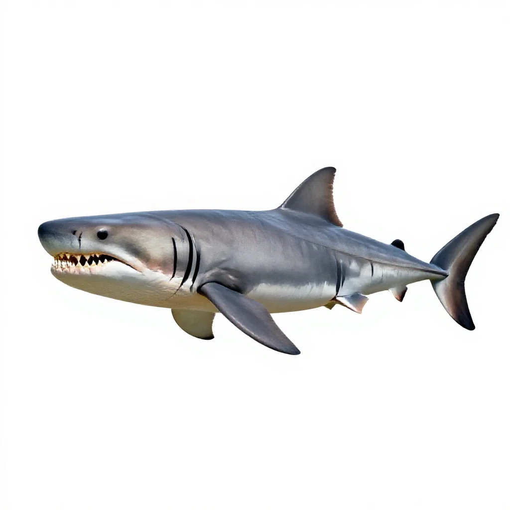 Megalodon jaw isolated on a white background