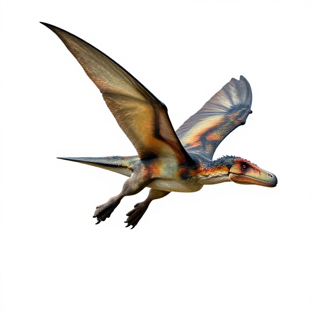 Pteranodon gliding isolated on a white background