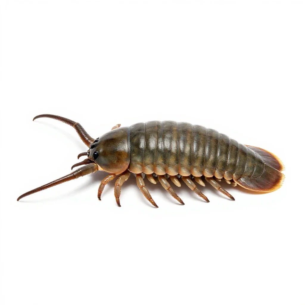 Trilobite on the seafloor isolated on a white background