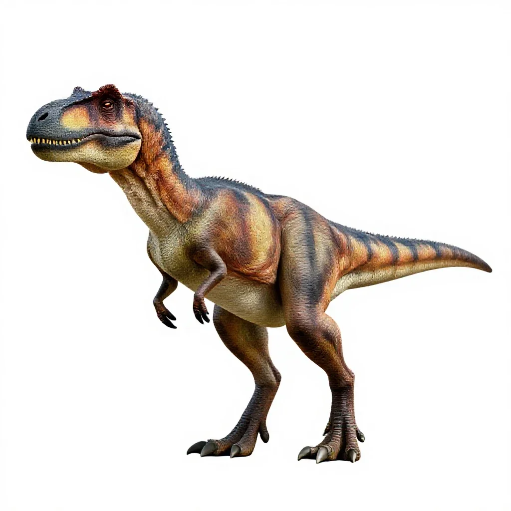 Velociraptor with feathers isolated on a white background