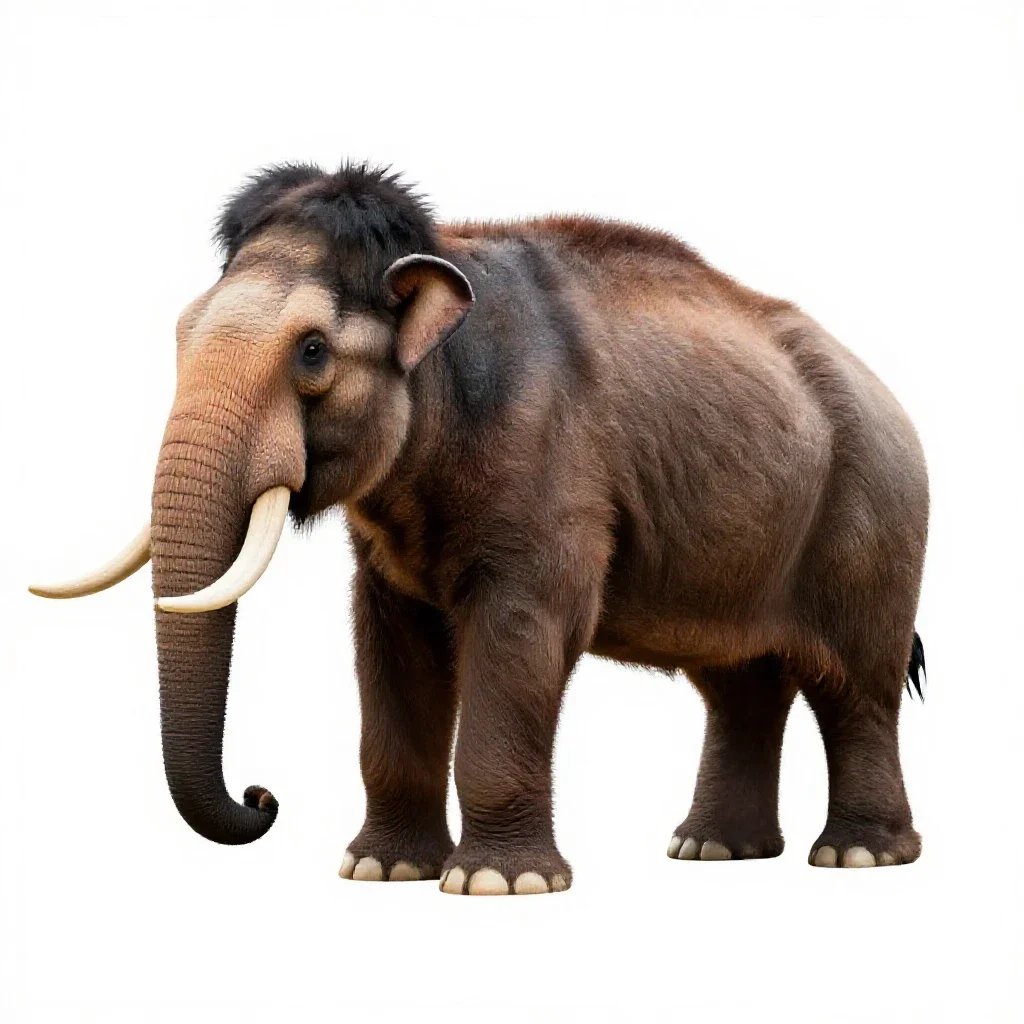 Woolly mammoth isolated on a white background