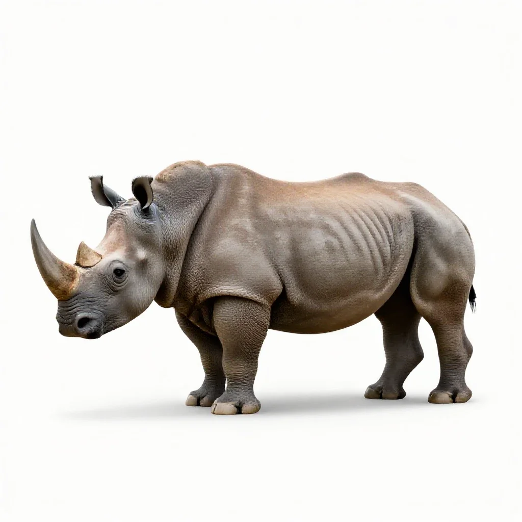 Woolly rhinoceros isolated on a white background
