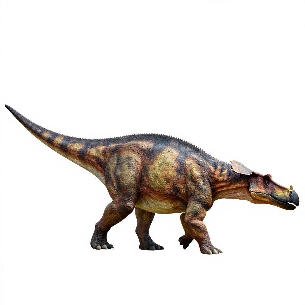 Ankylosaurus with its club tail isolated on a white background