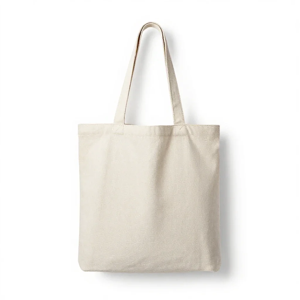 Canvas tote bag isolated on a white background