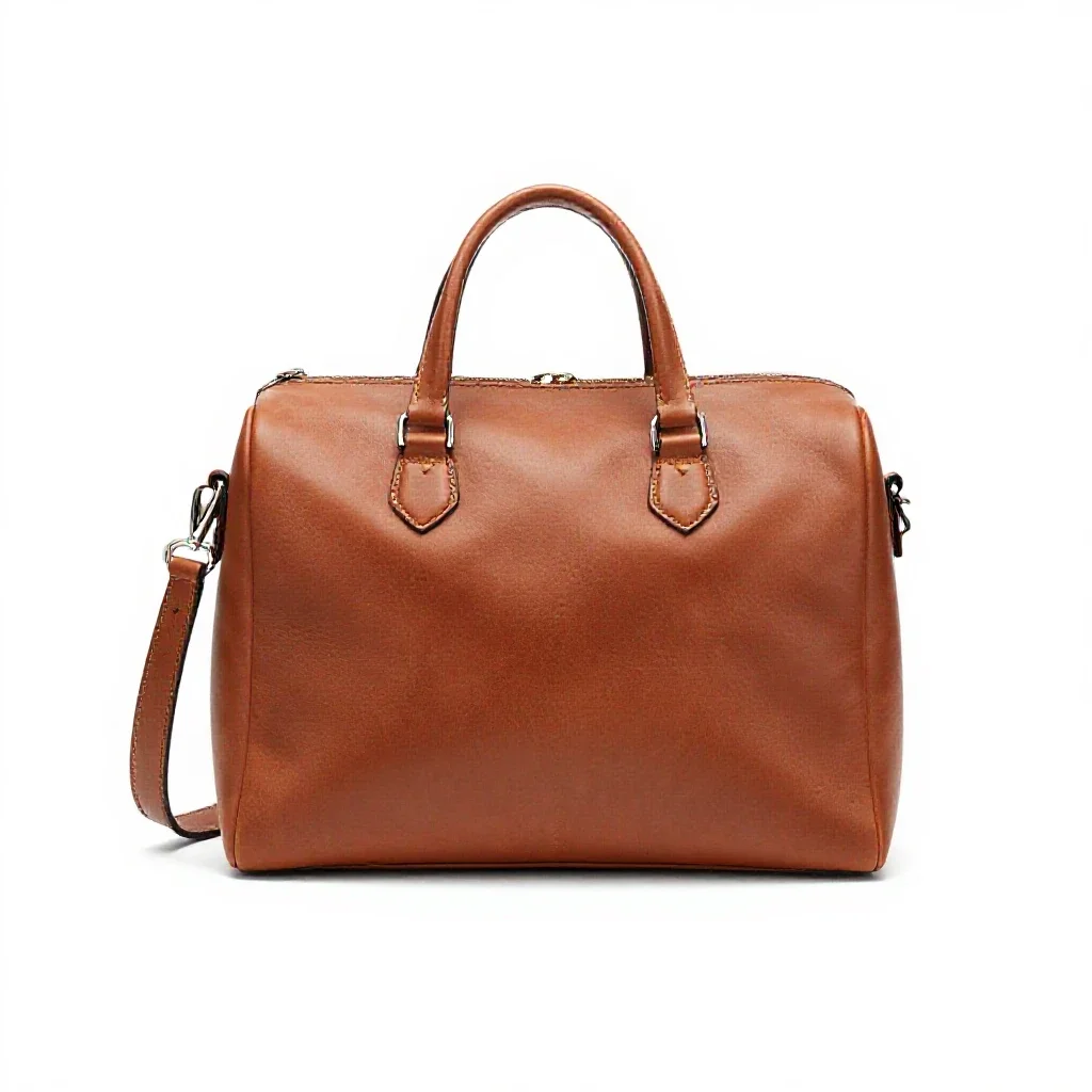 Leather satchel isolated on a white background