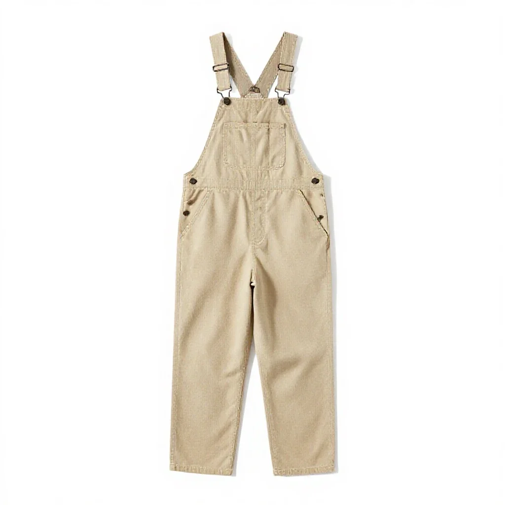 Pair of canvas overalls isolated on a white background